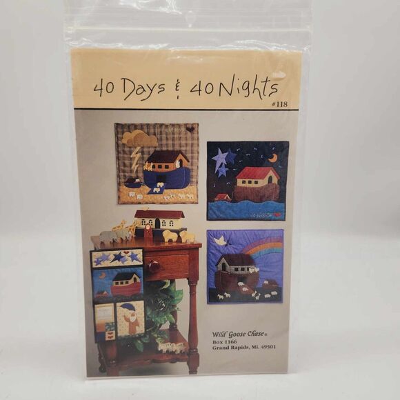 Wild Goose Chase 40 Days & 40 Nights Noah's Ark Wall Hanging Quilt Pattern 118 - Picture 1 of 4
